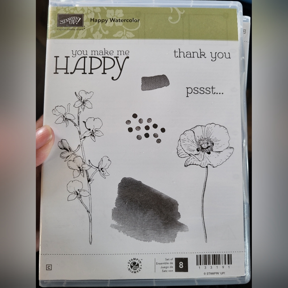 Stampin Up Photopolymer Happy Watercolor Set of 8 Stamps